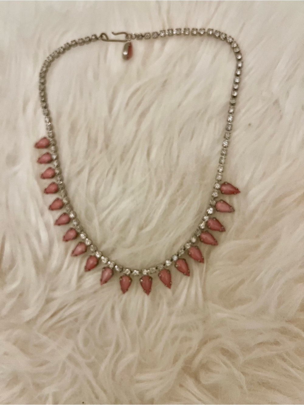 Pink Teardrop Crystal Necklace - Women Jewelry—beautiful condition!